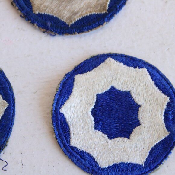 Vintage 1940s Patch, 9th Service Command Blue Circle with White Sew On Army - Picture 7 of 12